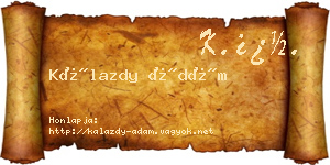 Kálazdy Ádám névjegykártya