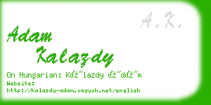 adam kalazdy business card